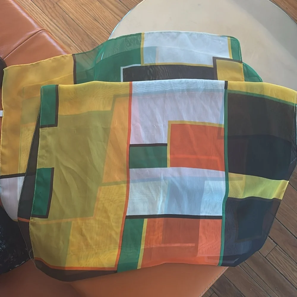 Colorful Geometric Scarf long wrap retro natural colorful